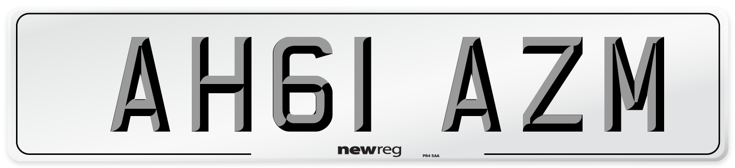 AH61 AZM Number Plate from New Reg